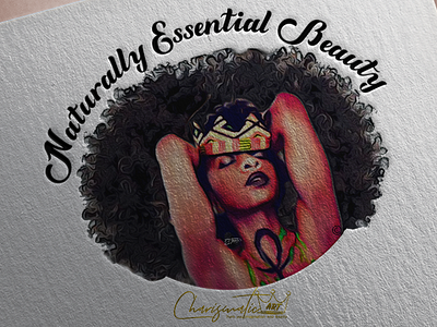 Naturally Essential Beauty Logo african american art charismatic art design hair products logo natural hair naturally essential beauty