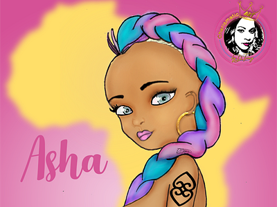 Asha anime art black art character design charismatic art chibi d tracy design illustration illustrator