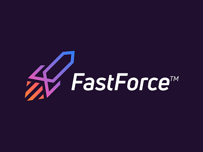 Fast Force Rocket Minimalist Logo Design
