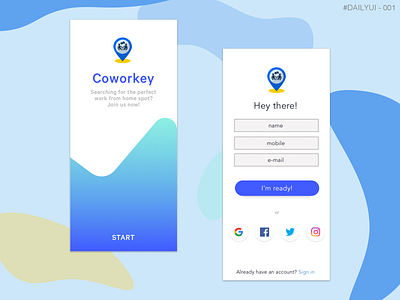 Daily UI #001 dailyui dailyui 001 design sketch ui ux