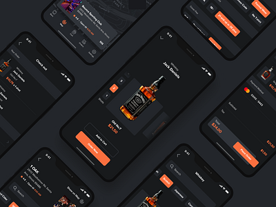 Order Drink app app clean creative dark app dark design dark ui design drinks flat minimal mobile app mobile design store typogaphy ui ui design vector