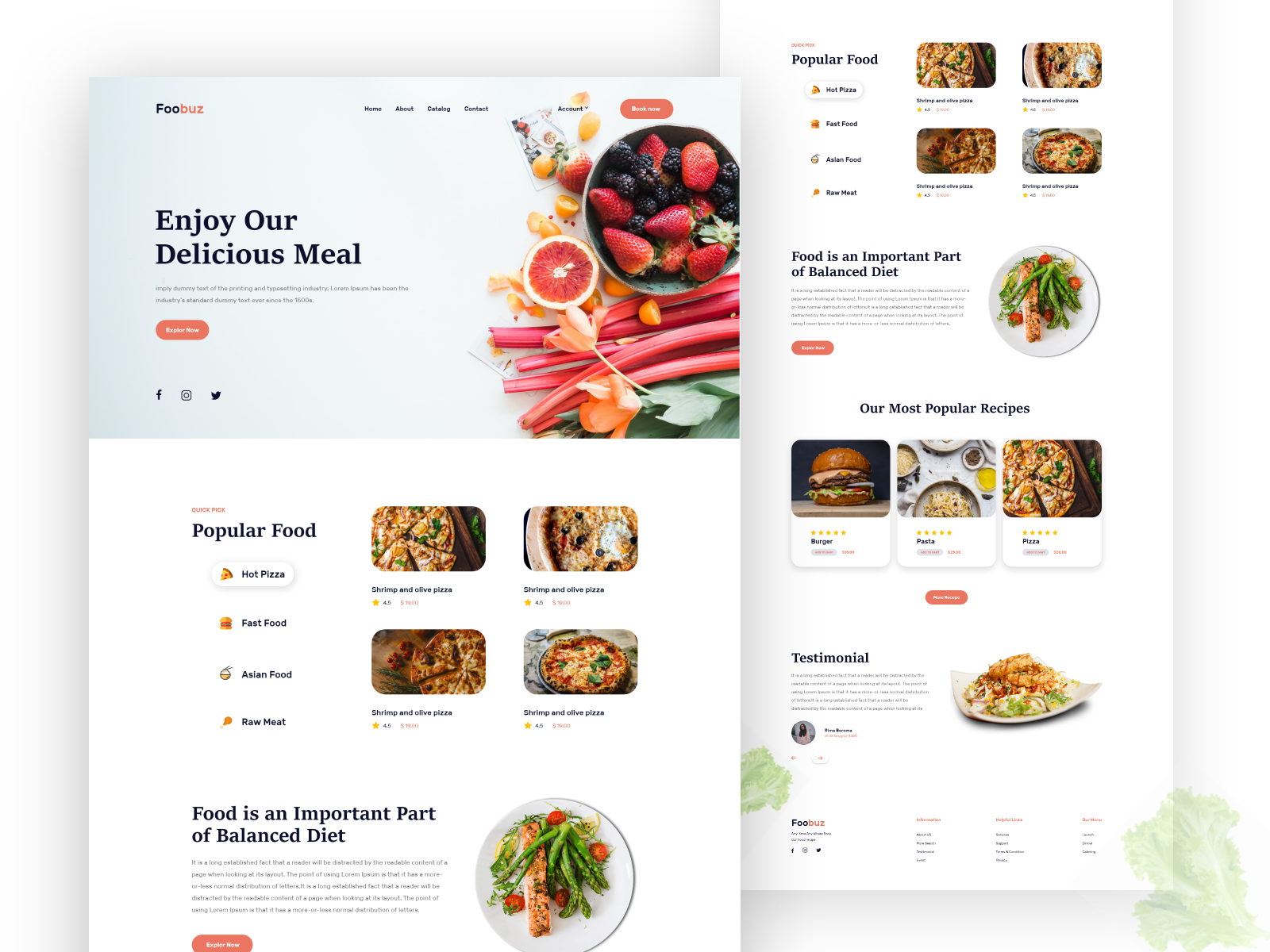 Food Landing Page by Robin Mia on Dribbble