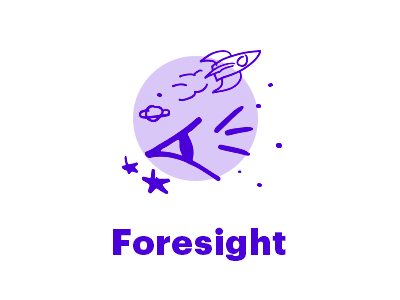 Foresight future handdrawn monochrome space type