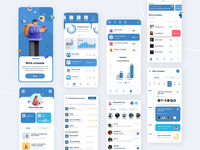 Works Schedule APP admin analysis app application chart dashboad human resources task task manager ui uidesign ux work in progress