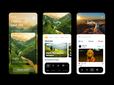 Vietnam Travel app application concept mobile travel travel app travelling ui uidesign ux vietnam