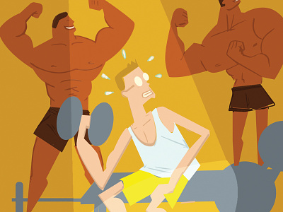 Working Out facebook gym illustration vector workout