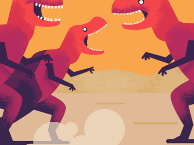 Old Dinosaurs Meet Up dinosaurs illustration invite