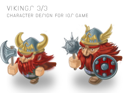 Badass vikings character design game illustration ios