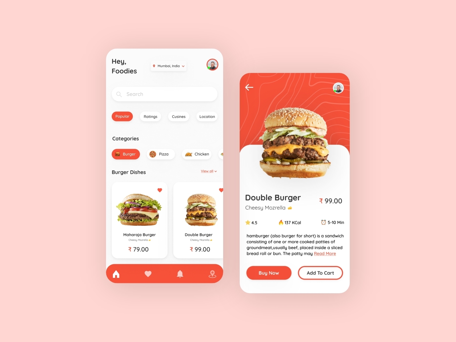 Food Delivery App Concept Application by Prateek.ui on Dribbble