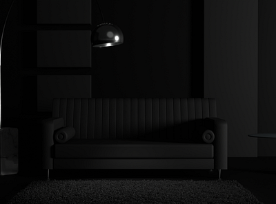 Dark Reading Spot 3d 3d art 3drender akb akbuniversedesigns blender design illustration interior lighting minimal monotone sofa