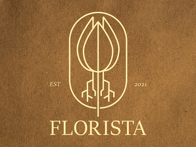 Florista Flowers Bouquet Shop 2021 art branding design est floral flowers graphicdesign icon linework logo minimal owel paper roots symbol thumbnail vector