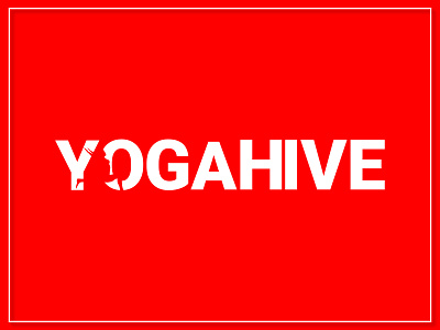 YOGAHIVE LOGO app branding design graphicdesign hive icon logo minimal negative space red symbol thumbnail yoga yoga app yogahive