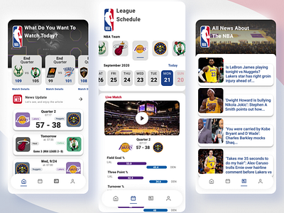 NBA Apps app design ui ux