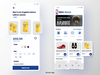 NBA Store App app design ui ux