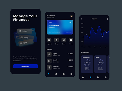 Finance App Dark Mode