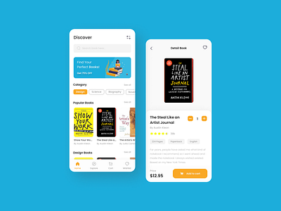Bookstore App Exploration app books explore home shadow simple ui white