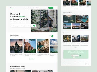 Natureal - Travel Landing Page by Believe Can Fly on Dribbble