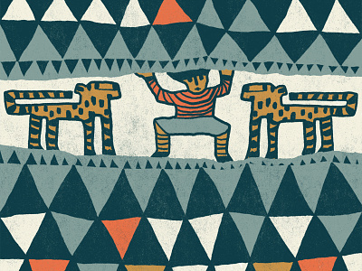 Tile#1 illustration leopard vintage vintage illustration
