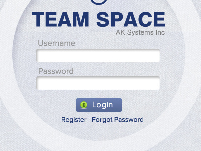 Teamspace login screen