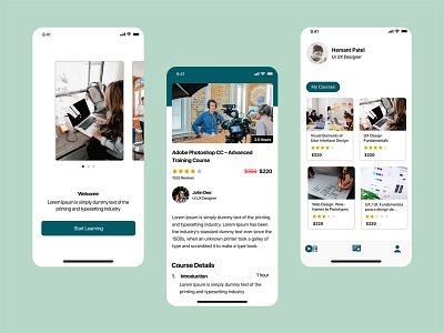 e-learn App app designer graphic design ui uiux ux
