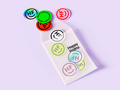 Happy Friday Agency Rebrand | Logo Design branding design friday graphic design happy logo smile stickers