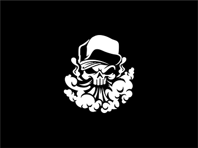 smoke of death death flat design illustrations logo design logotype skull skull logo smoke