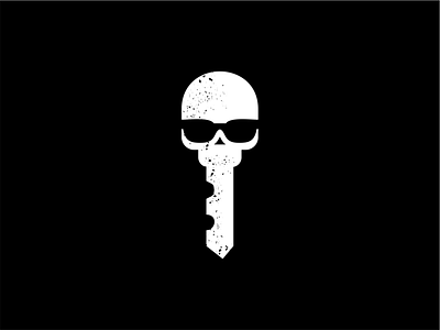 keeper of skull key cloth flat design icon illustration key logo design simple design skull skull logo