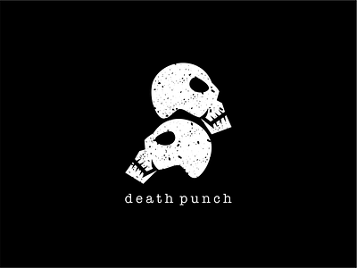 death punch boxing death flat design flat illustration glove icon illustration logo design punch simple design skull sport