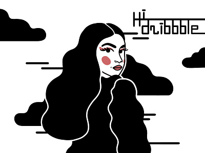 Hi Dribbble! design drawing graphic hidribbble illustration
