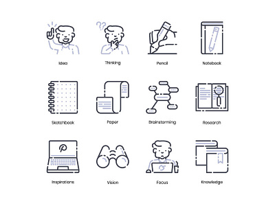 Creative Process Icons app icon icon design illustration mobile app mobile ui ui ux web website