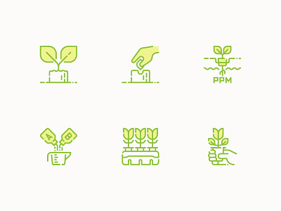 Hydroponics Icon set app farming garden hydroponics icon icon design illustration ui website