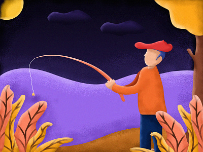Fisherman flat illustration animation art design fishing flat icon illustration illustrator ui ux vector