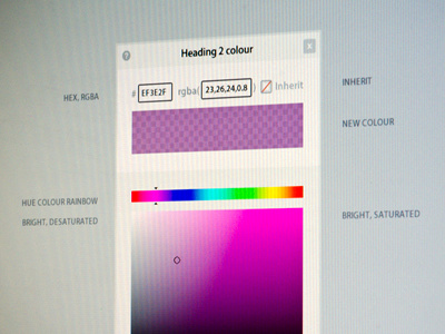 A colour picker for the web color color palette colour dialog font fonts palette panel typecast typography ui web colour web fonts widget