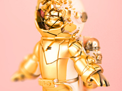 Space boy 3d c4d illustration ui