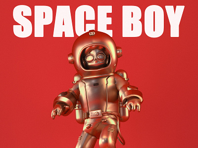 Space boy 3d c4d design ui