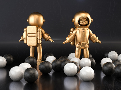 Space boy 3d c4d design ui 形象