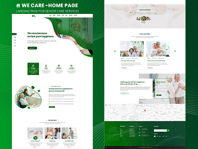 "WE CARE " - HOME PAGE chrity figma landing page minimal old people photoshop psd template psd theme senior care service ui userinterface userinterfacedesign webdesign webtemplate wordpress