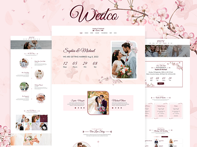 WedCo – Wedding Theme for wedding, invitation, photography branding design figma illustration landing page minimal photoshop ui ux webdesign wedding