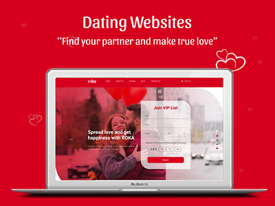 Dating Website dating figma graphic design illustration landing page love photoshop ui ux design webdesign