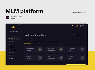 MLM platform app design flat minimal ui ux web website