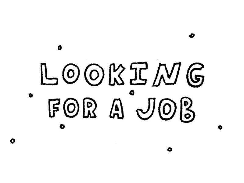 Looking for a job! design gif illustration job typography vector
