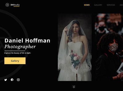 Photographer Website Landing branding design minimal typography ui web website