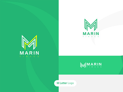 Marin Finance ( Logo Design ) brand branding color company design finance letter letter logo logo logo design m m letter marin marin finance minimal modern professional stylish white yellow