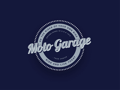 Moto Garage - Logo Design - Vintage bike rider brand branding company creative design garage letter logo design minimal modern moto garage motorbike motorcycle motorsports professional race ride shop silver