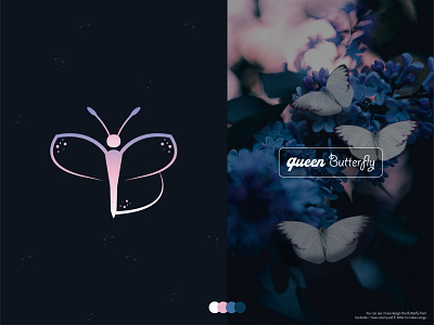 Queen Butterfly - Q And B animal logo beautiful butterfly logo design brand identity business logo business logo maker butterflies butterfly butterfly flying butterfly logo butterfly logo design butterfly logo design template butterfly logo identity butterfly shot cool butterfly custom logo dribbble gradient gradient color inspirational
