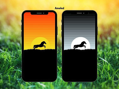 Phone wallpapers background design flat horse illustration minimal minimalism minimalist mobile moon sun sunset wallpaper wallpaper design wallpapers