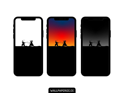 Minimalist iphone wallpapers - Samurai fight