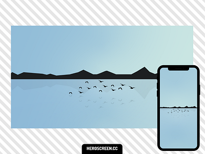 Minimalist Wallpaper - Birds in the lake