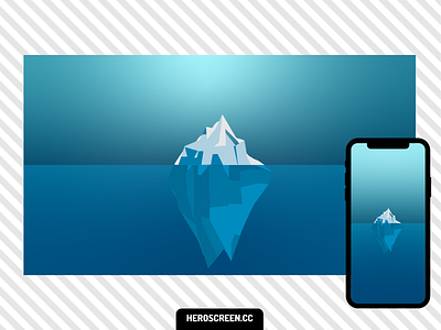 Minimalist Iceberg Wallpaper background cool flat illustration minimal minimalism mobile wallpaper wallpaper design wallpapers