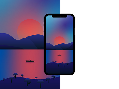 Free Iphone Wallpaper HD/4K - Minimal View background boat cool flat gradient minimal minimalism mobile sun sunset wallpaper wallpaper design wallpapers